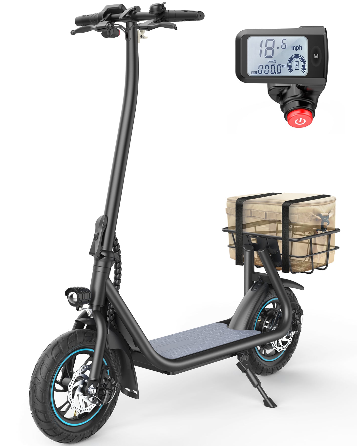 URBANMAX X2 Electric Scooter for Adults with Basket, 12" Adult Electric Scooters for Teens with Max 20 Miles & 18.6MPH Power by 550W, Foldable Electric Scooter for Commuting