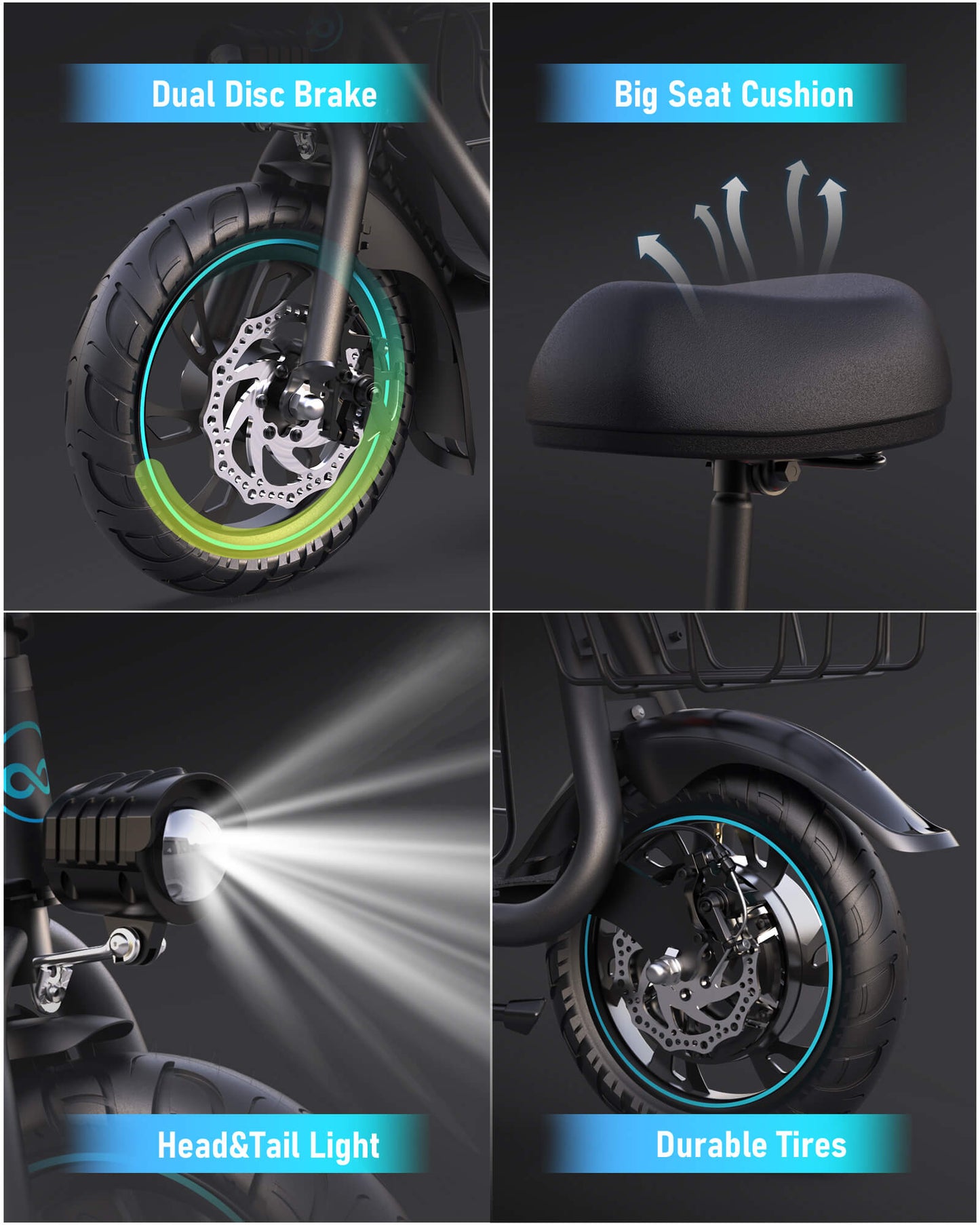URBANMAX Electric Scooter with Seat for Adult,550W Motor,Up to 18.6 MPH,Max Range 20 Miles,includes Ample Storage Basket for Pets Dogs Item-Dark Black