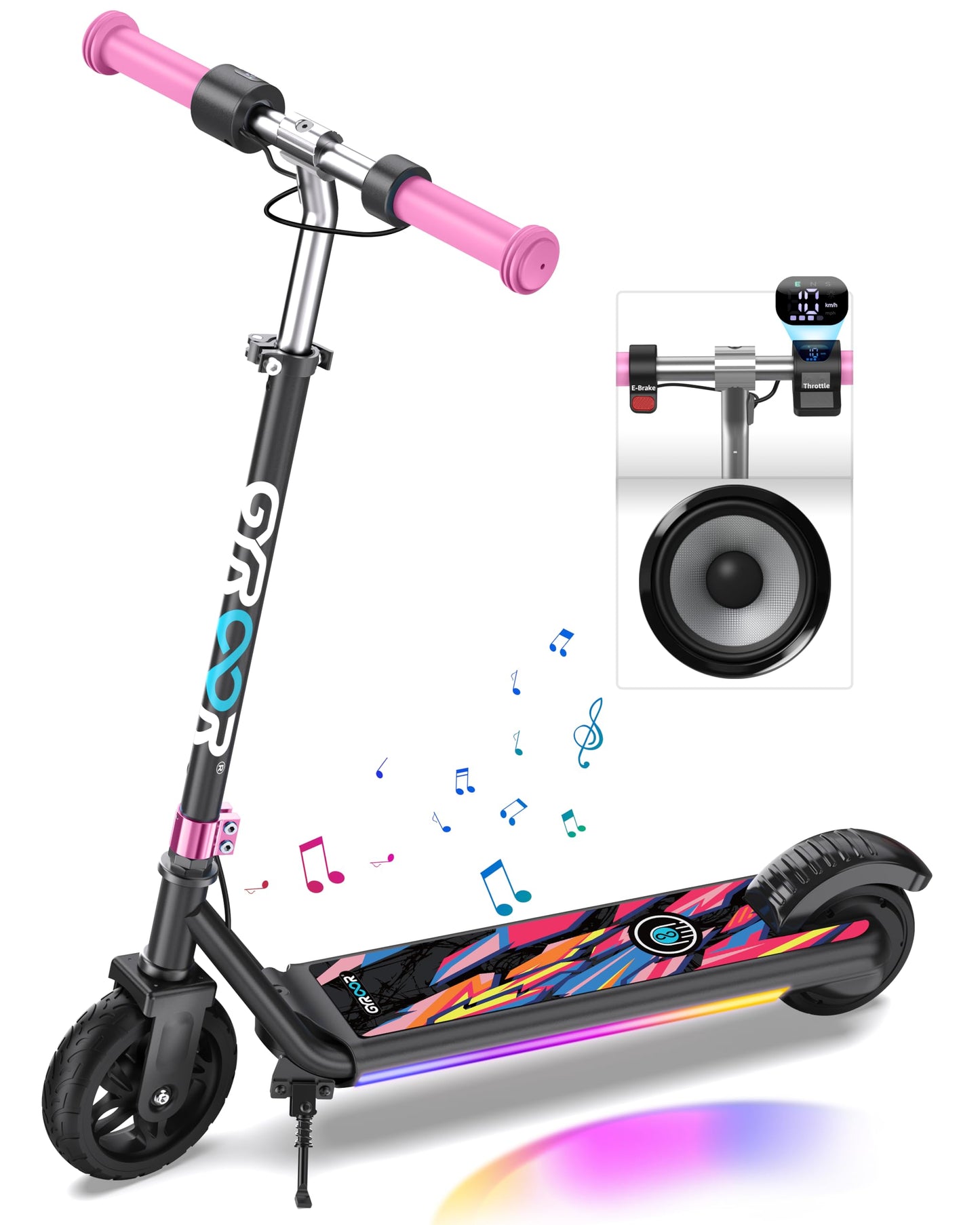 Urbanmax Electric Scooter for Kids, 150W Motor 10mph Speed Electric Scooter with Adjustable Handlebar and LED Lights