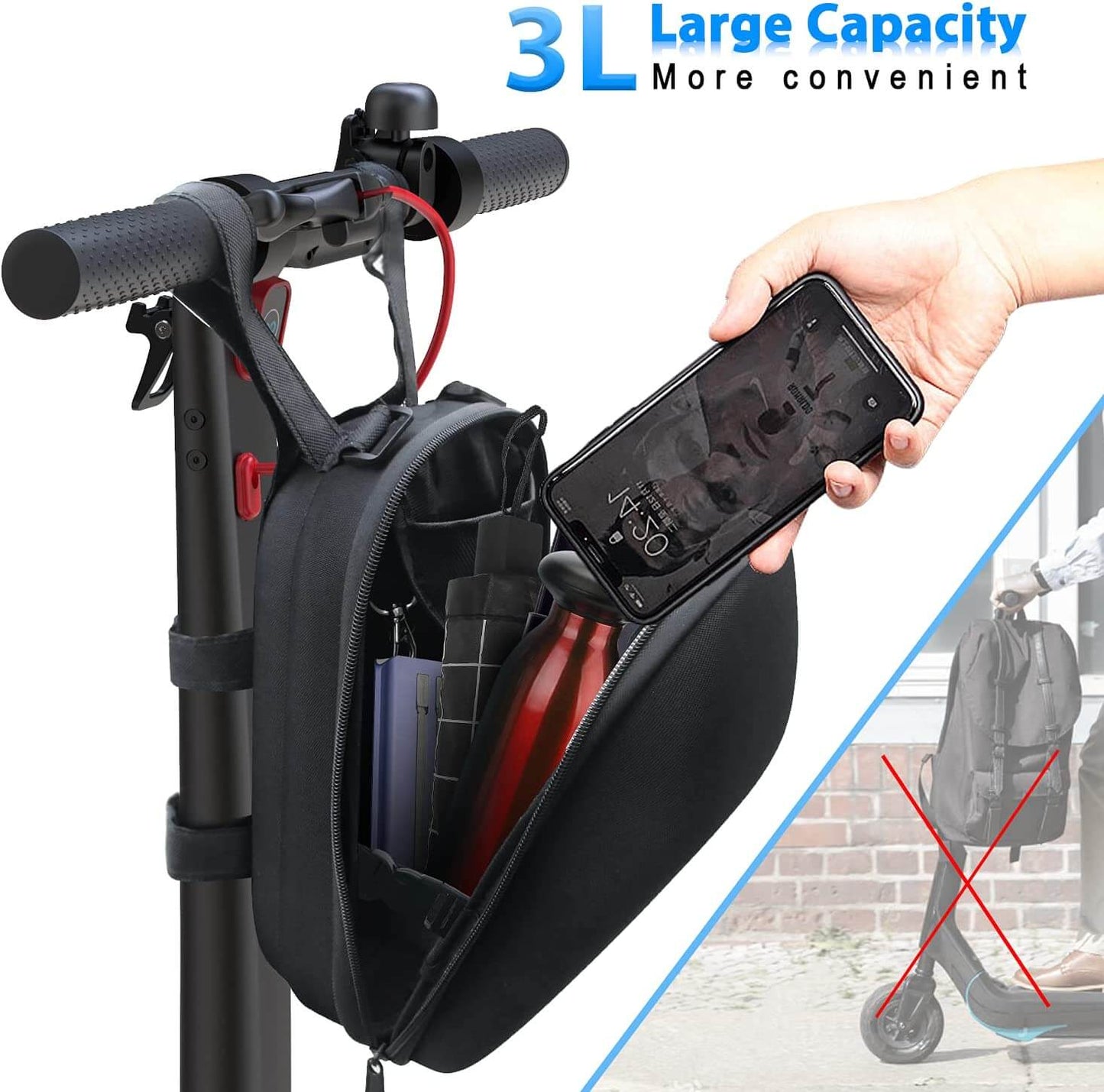 Urbanmax Scooter Bag, Waterproof Front Handlebar Bag