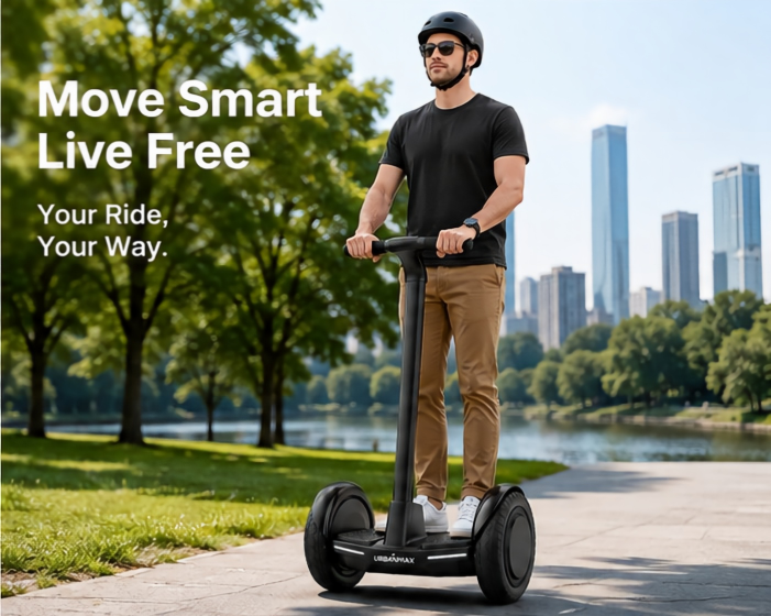 URBANMAX Electric Vehicles, Namely, Electric Self-Balancing Scooter with Adjustable Handlebar, 10-Inch Tires, LED Lights and Anti-Slip Footpads, Up to 20 KM Range, 120 KG Load Capacity, Black