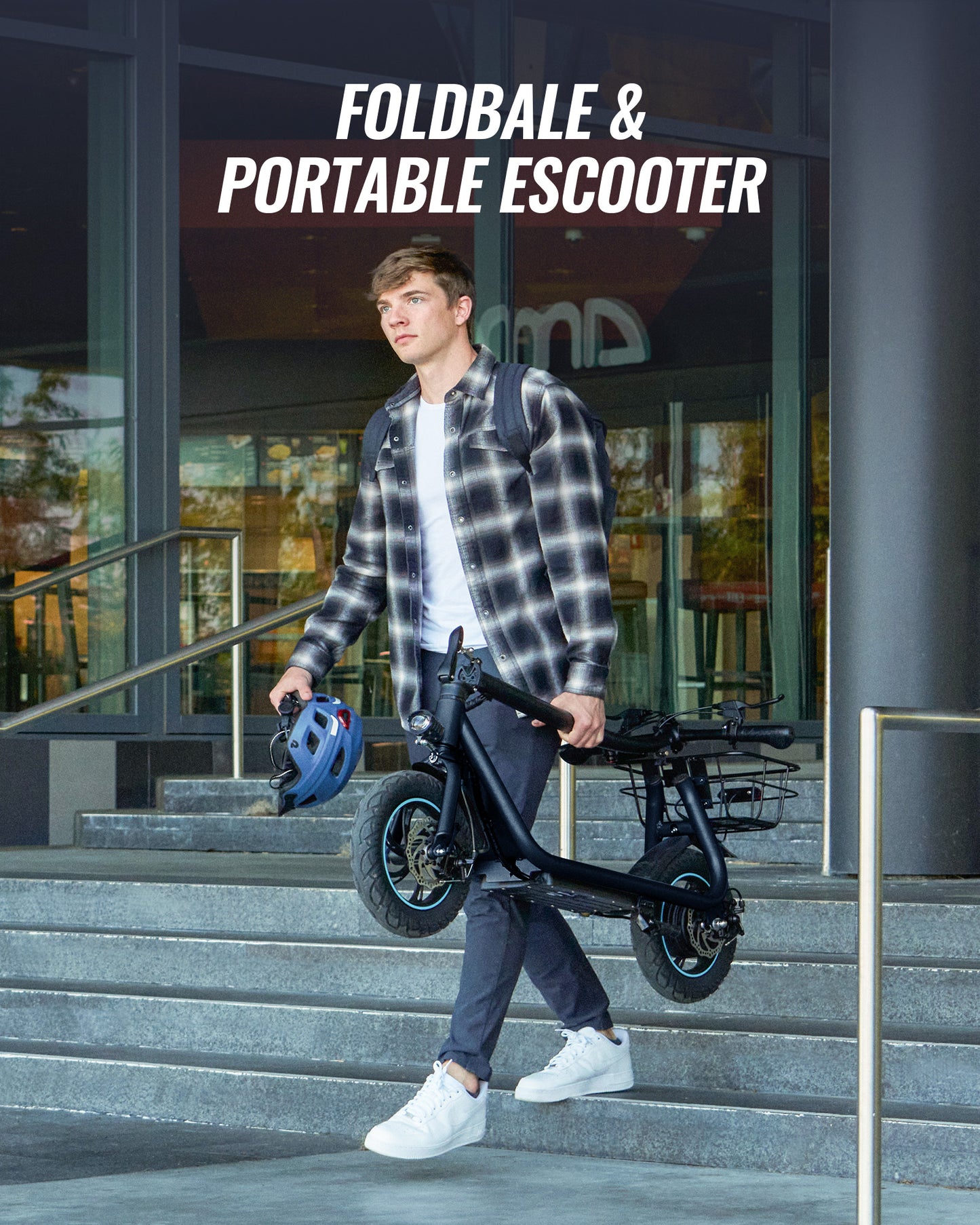 X2 Electric Scooter for Adults with Basket, 12" Adult Electric Scooters for Teens with Max 20 Miles & 18.6MPH Power by 550W, Foldable Electric Scooter for Commuting