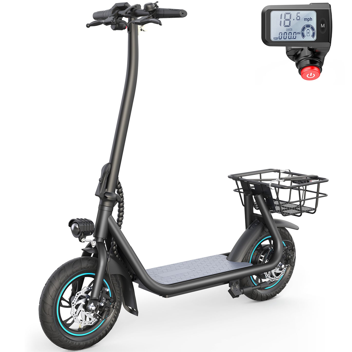 X2 Electric Scooter for Adults with Basket, 12" Adult Electric Scooters for Teens with Max 20 Miles & 18.6MPH Power by 550W, Foldable Electric Scooter for Commuting