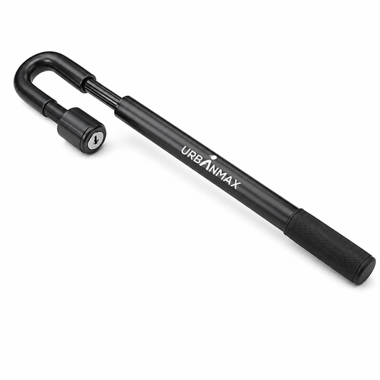 URBANMAX Anti-Theft Devices for Motor Cars, Adjustable Steering Wheel Lock with Heavy Duty Steel Construction, Visible Vehicle Security Device with Reinforced Hook and Comfortable Grip Handle