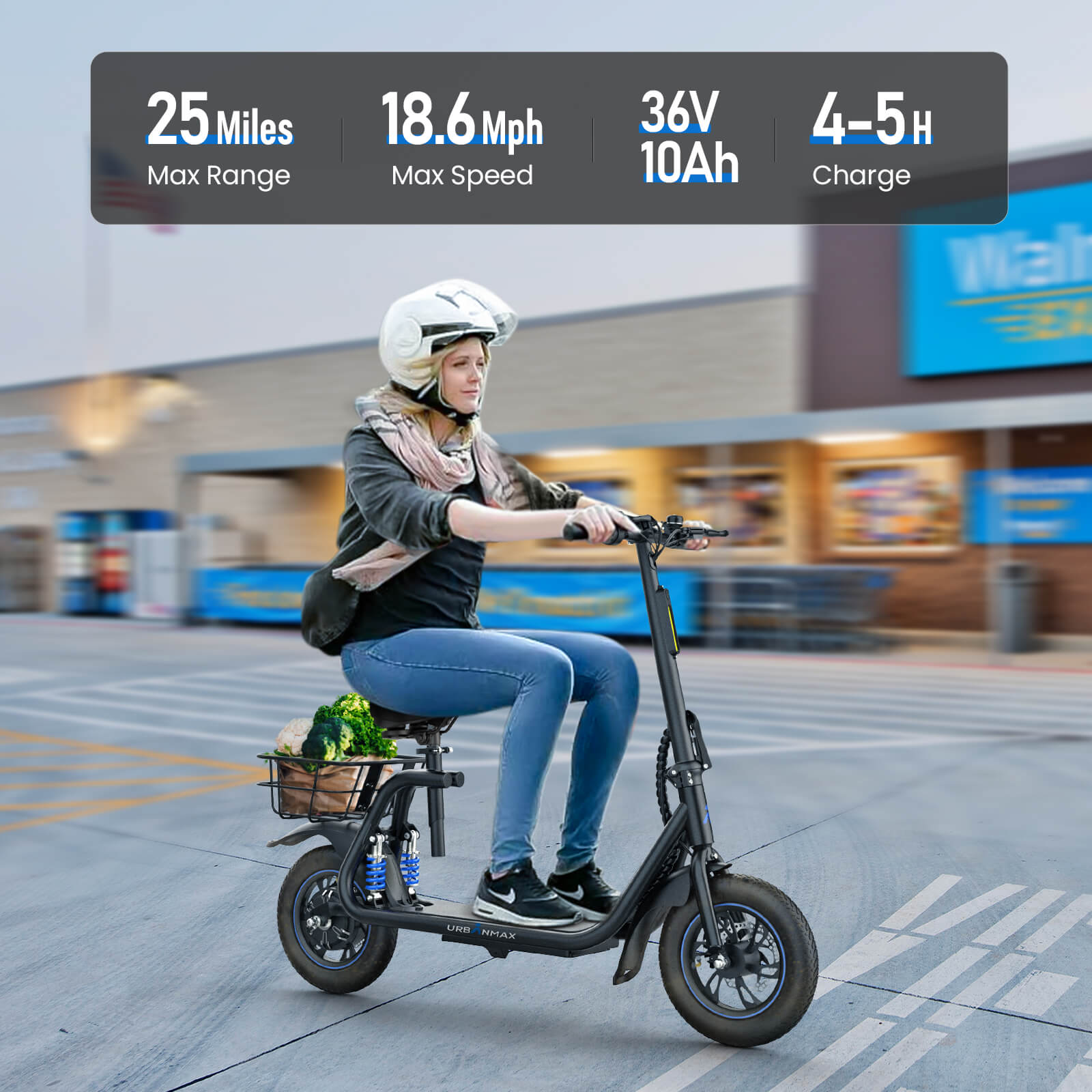 Urbanmax C1 Pro Electric Scooter For Adults With Seat Carry Basket urbanmax-c1-pro-electric-scooter-for-adults-with-seat-carry-basket